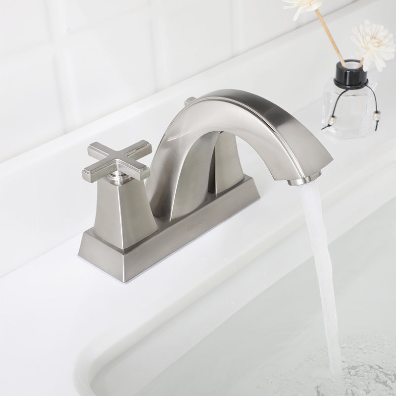 Centerset 2-handle Bathroom Faucet With Drain Assembly, Brushed Nickel