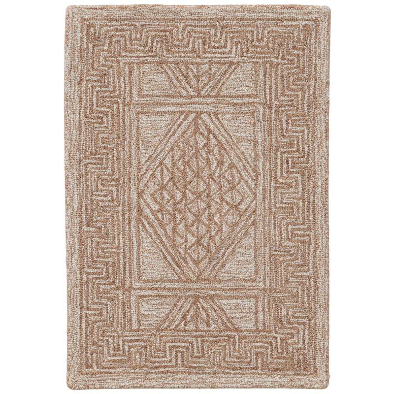 Lyon Hand Tufted Wool Indoor Rug, Beige, 2'x3'