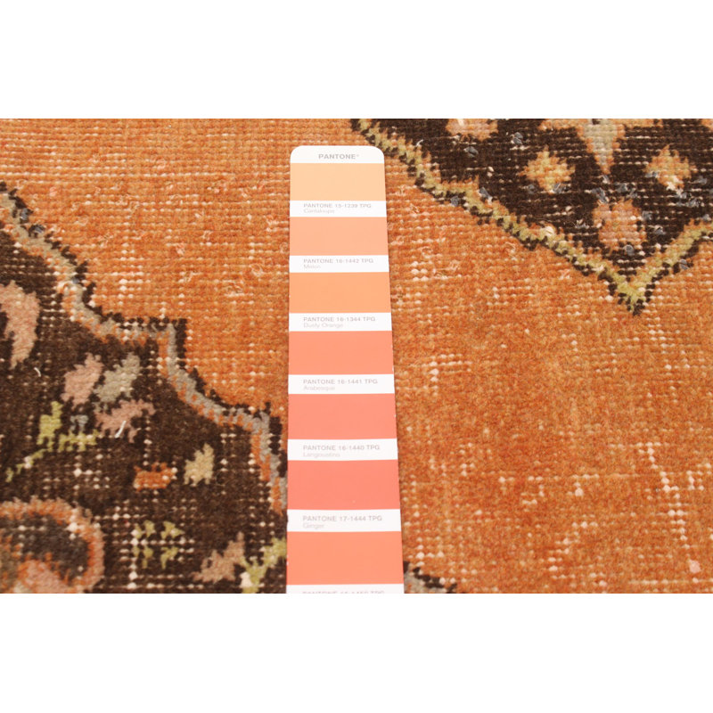 Tapis de couloir unique en laine noué à la main de style années 1990 de 4 pi 2 po x 12 pi 2 po Mootje