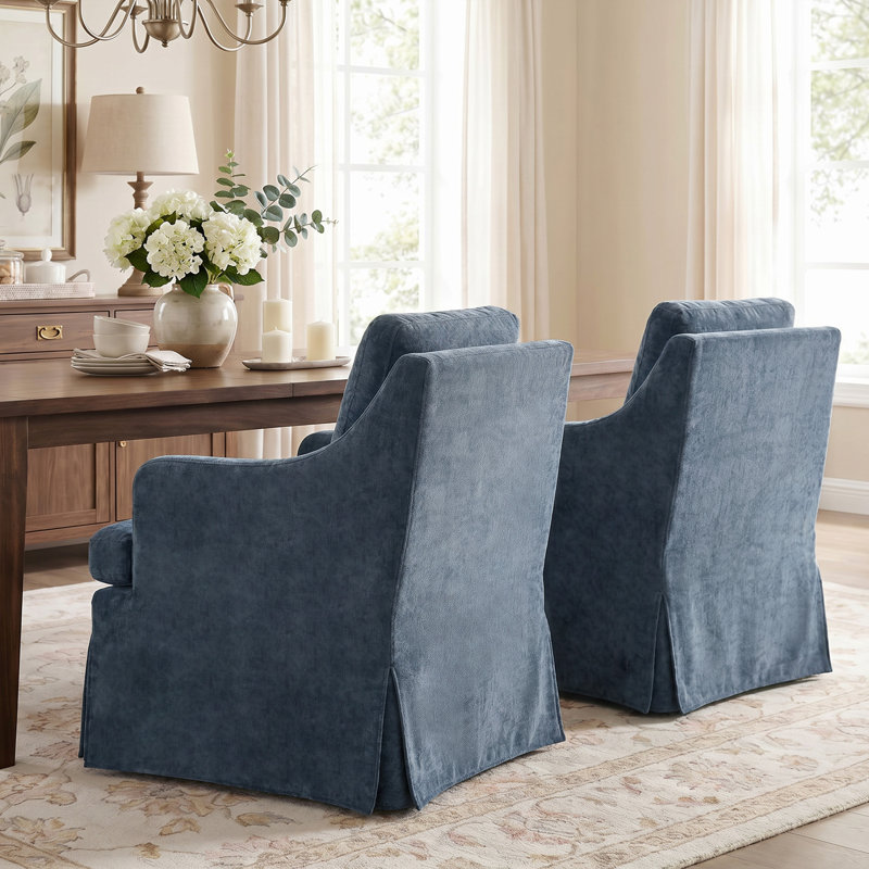 Chaises de salle à manger rembourrées Keefe, Blue, 1