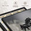 Impression sur toile au galop de cheval frison noir-99727886