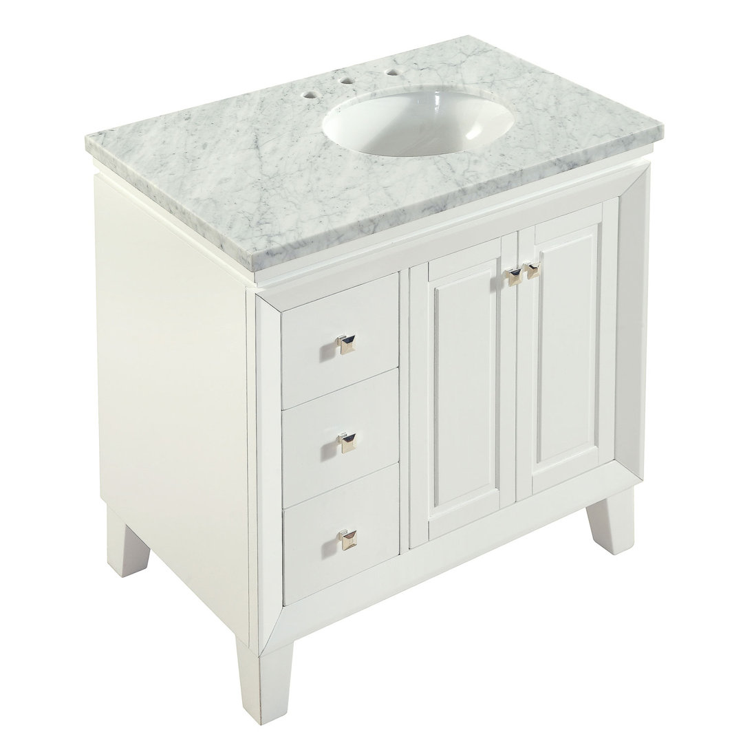 Philip 36'' Single Bathroom Vanity with Marble Top Alcott Hill®
