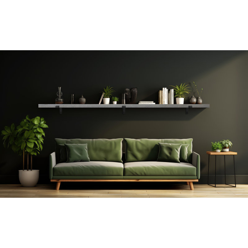 Tablette en peuplier Emerald Lee, H 2 po x l 72 po x P 4,5 po, Carbon Grey