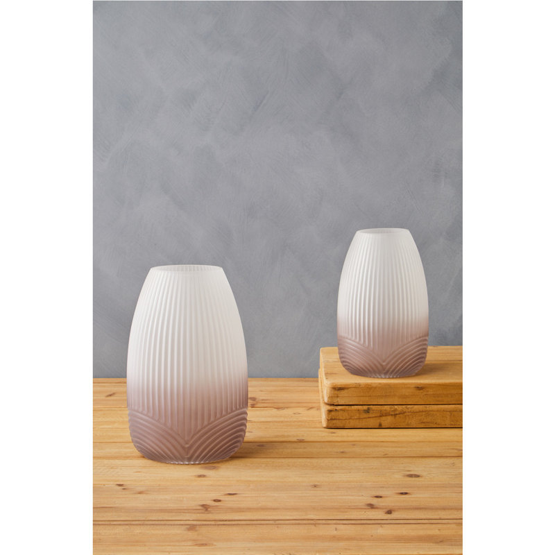 Azenet Handmade Glass Table Vase, 25cm H x 15cm W x 15cm D