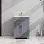 Armoire de buanderie 24 po pour lavabo de salle de bain, gris