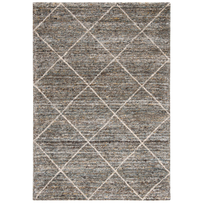Jerez Hand Tufted Wool Geometric Rug, Rectangle 4' x 6'