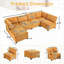 Canapés modulaires | Canapé modulaire réversible en U à 6 places pour salon | Jaune moutarde | Velours côtelé