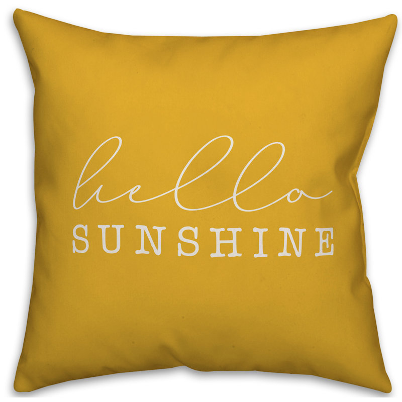 Outdoor Throw Pillow, 20" x 20", Yellow