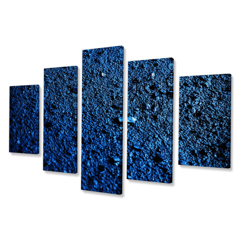«Abstract Euphoria Deep Blue Happiness», reproduction sur toile abstraite - 5 panneaux