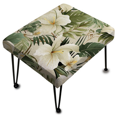 Neutre Oasis Ii motif tropical - Repose-pieds rectangulaire tropical