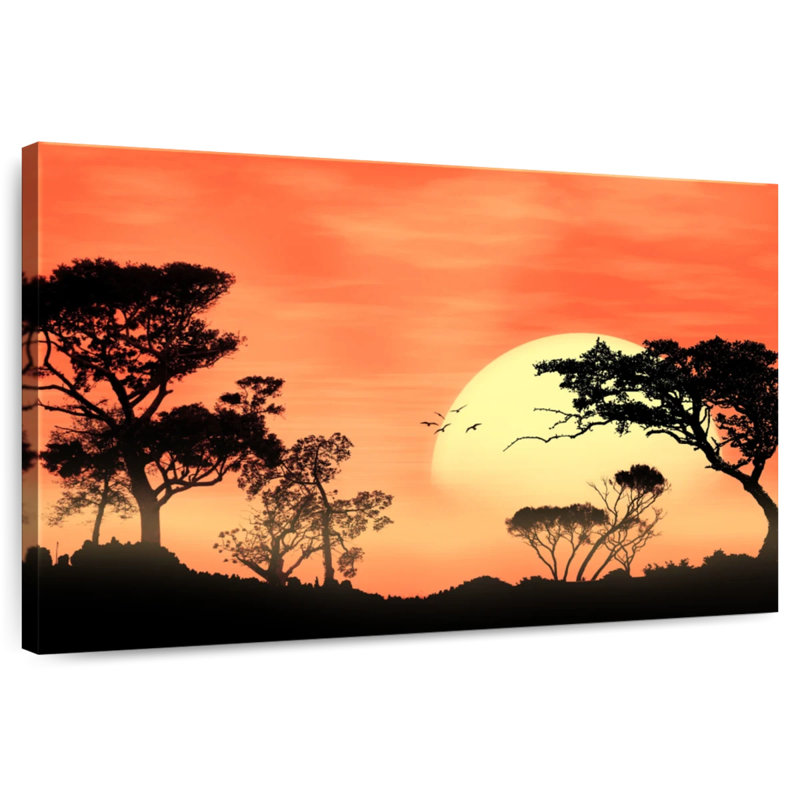 Le lever du soleil d'Alvord en Afrique, H 26 po x l 39 po