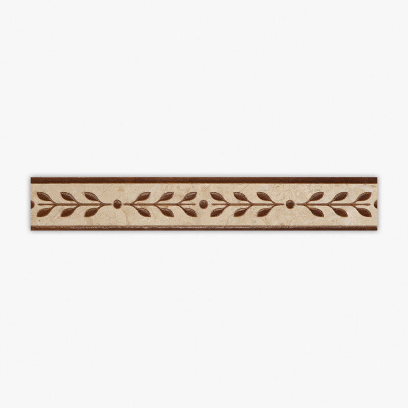 Turkish Marfil Polished Engraving Marble 2x12 Decorative Border, Beige