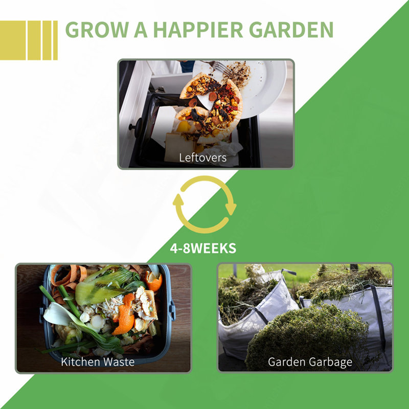 Boîte à aération de jardin pour composteur d'extérieur à grande capacité 80 gallons