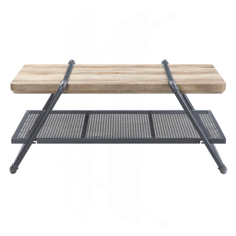 Table basse en chêne et gris sable à 1 tablette