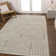 Ariana MidCentury Art Deco Striped Arches Two-Tone High-Low Beige/Cream Area Rug
