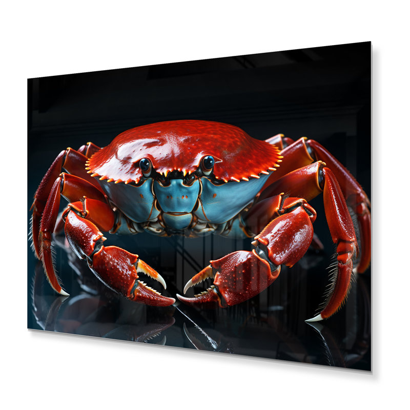 Portrait de crabe - décoration murale animaux en métal, H 12 po x l 20 po x P 1 po