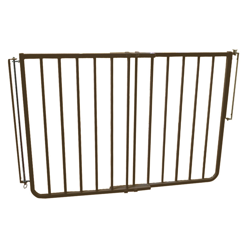Adjustable Black Aluminum Stairway Safety Gate with Stainless Steel Hardware