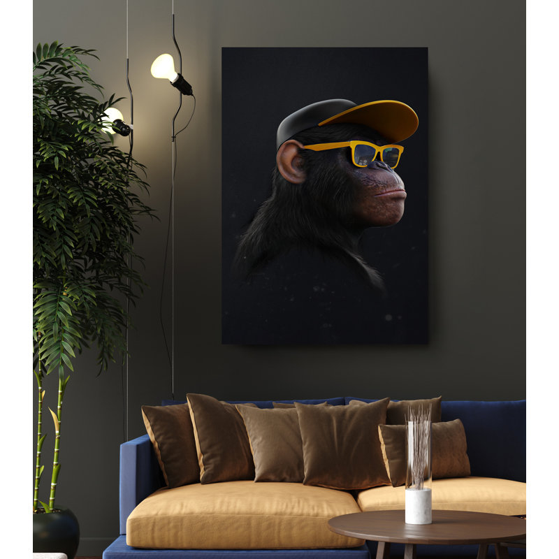 " Swag Monkey With Sunglass ", 36" H x 24" W x 1" D