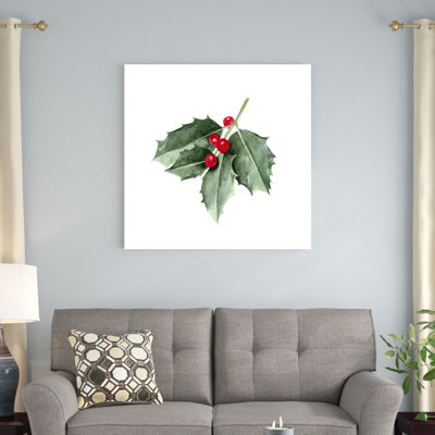 «Christmas Holly II» par Emma Scarvey - reproduction d'art sur toile tendue