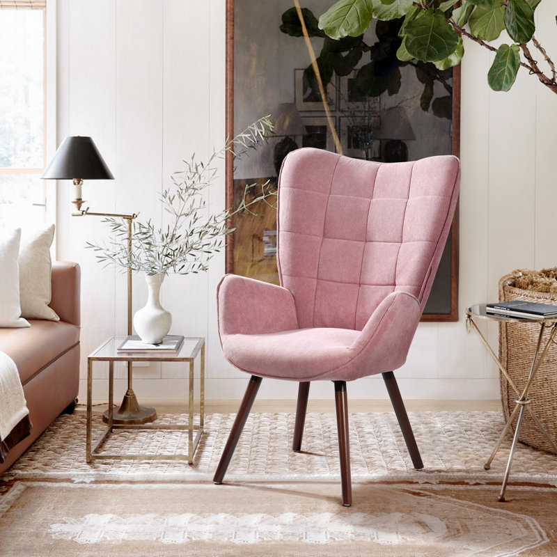 Garmon Upholstered Armchair, Pink