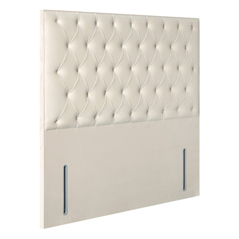 Upholstered Headboard, Small Double (4'), Cream, Velvet