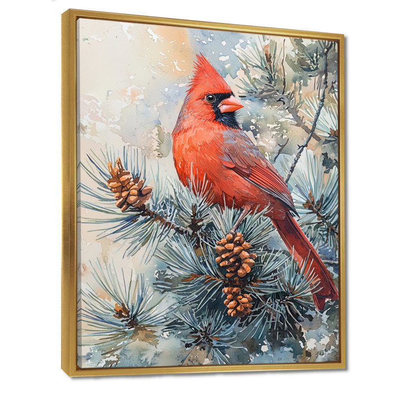 Ferrel - grand oiseau, art mural, H 32 po x l 24 po, Impression encadrée sans passe-partout, Doré