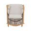 Chaise berçante d'extérieur - Structure en fer robuste au fini érable, dossier en rotin PE gris et coussin gris clair