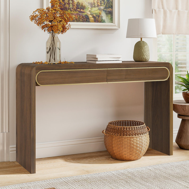 Console en bois Thalyn, Doré