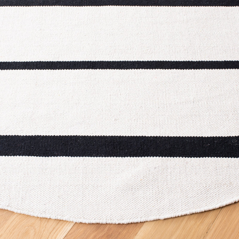 Mana Cotton Striped Indoor Rug, Round 6'