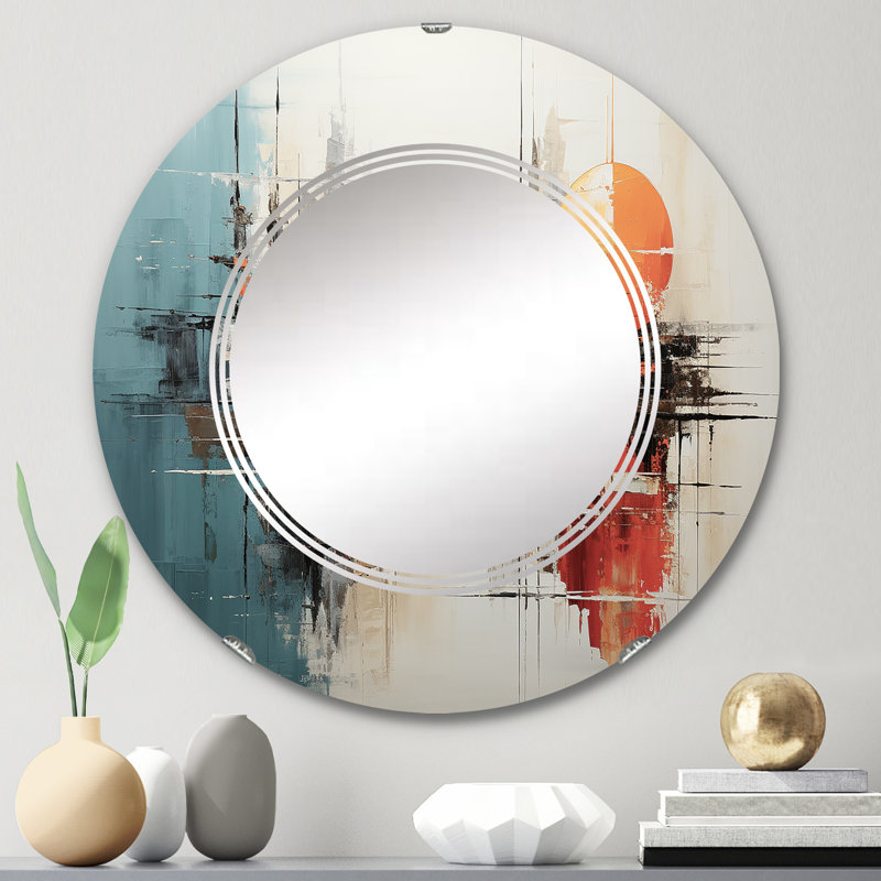 Warnfried - Miroir mural moderne rond, 24 po x 24 po
