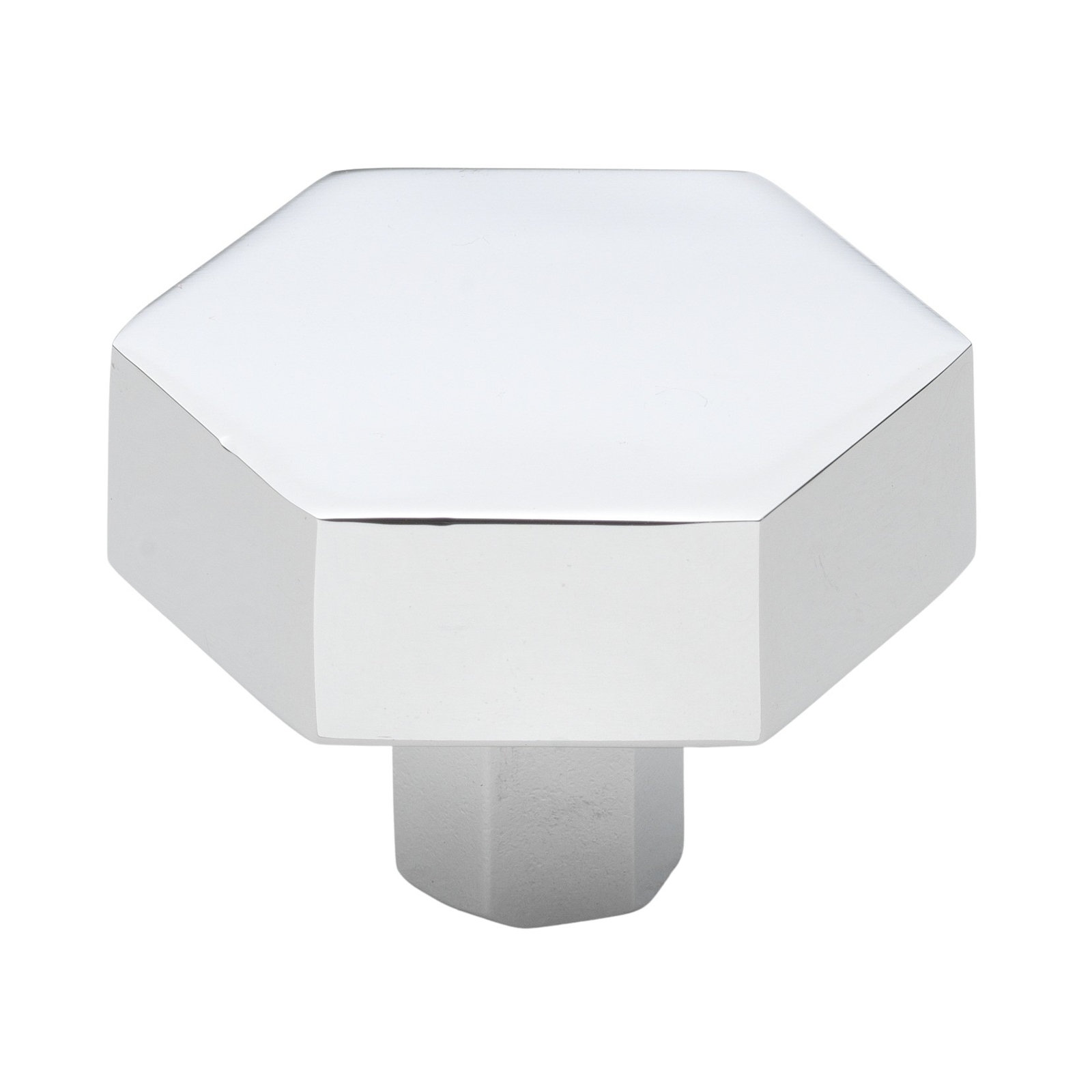 Metal Geometric Cabinet Knob, Polished Chrome