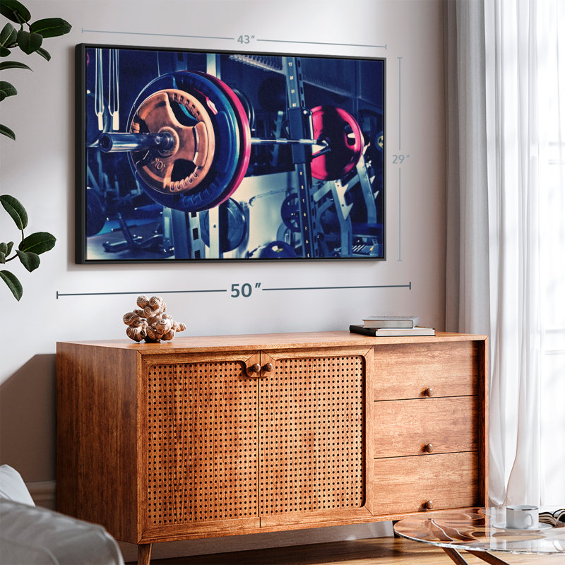 " Gym Barbell Wall Art ", 29" H x 43" W