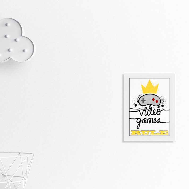 Impression de papier règle de jeux vidéo, H 14 po x l 10 po x P 0,63 po, Cadre blanc