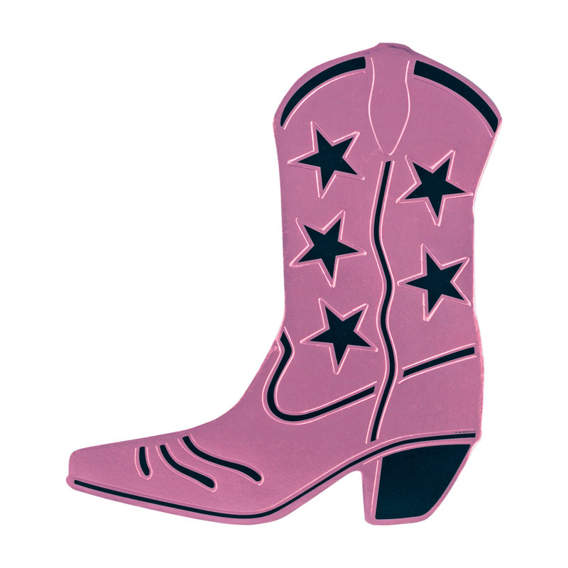 Silhouette de botte de cowboy en aluminium, Rose