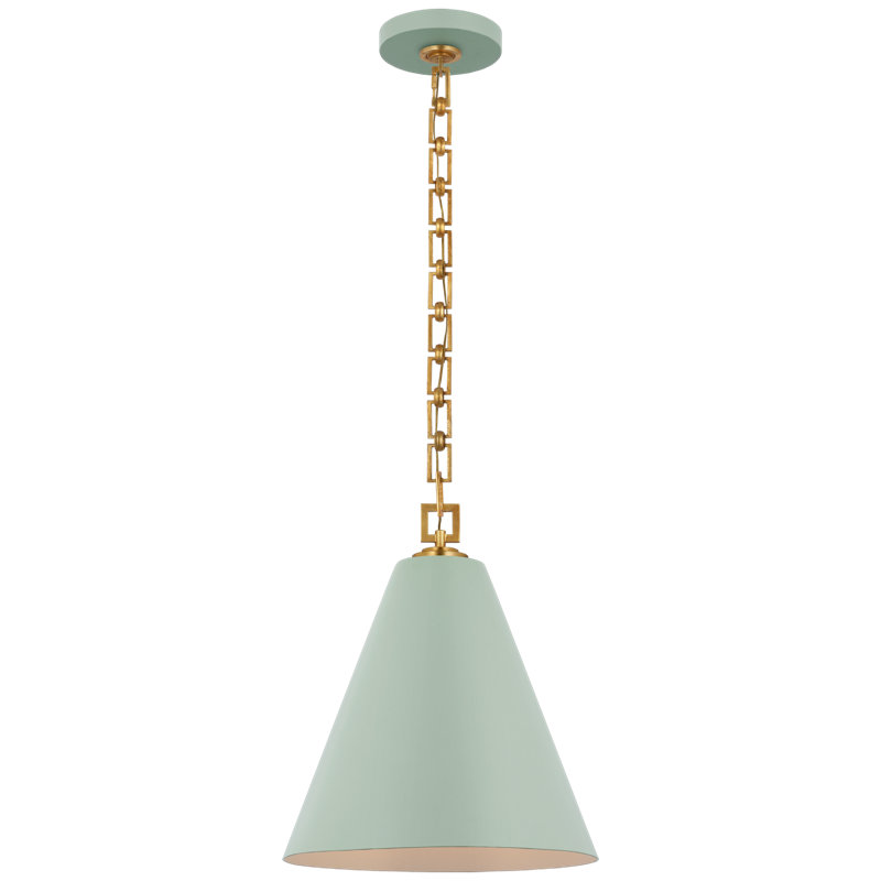 Theo 1 - Light Pendant, 17" H x 14.25" W x 14.25" D, Pale Blue, Pale Blue/Gild