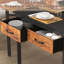 78.74" W Drop Leaf Dining Table For 2-8 People, Extendable Kitchen Dining Table With 4 Fabric Drawers