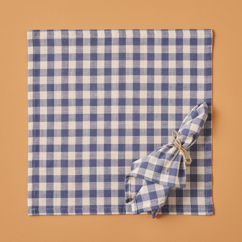 Serviette de table en vichy Bleu Blanc, Bleu