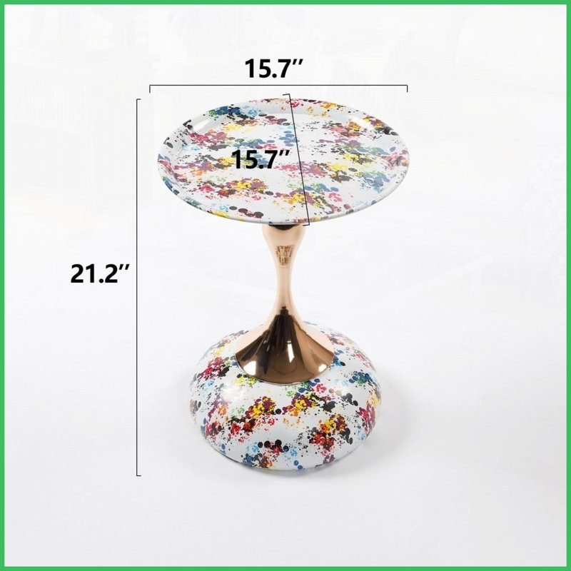Table basse Mermaid Tail Modern Assemblage rapide, Blanc / Bleu / Jaune