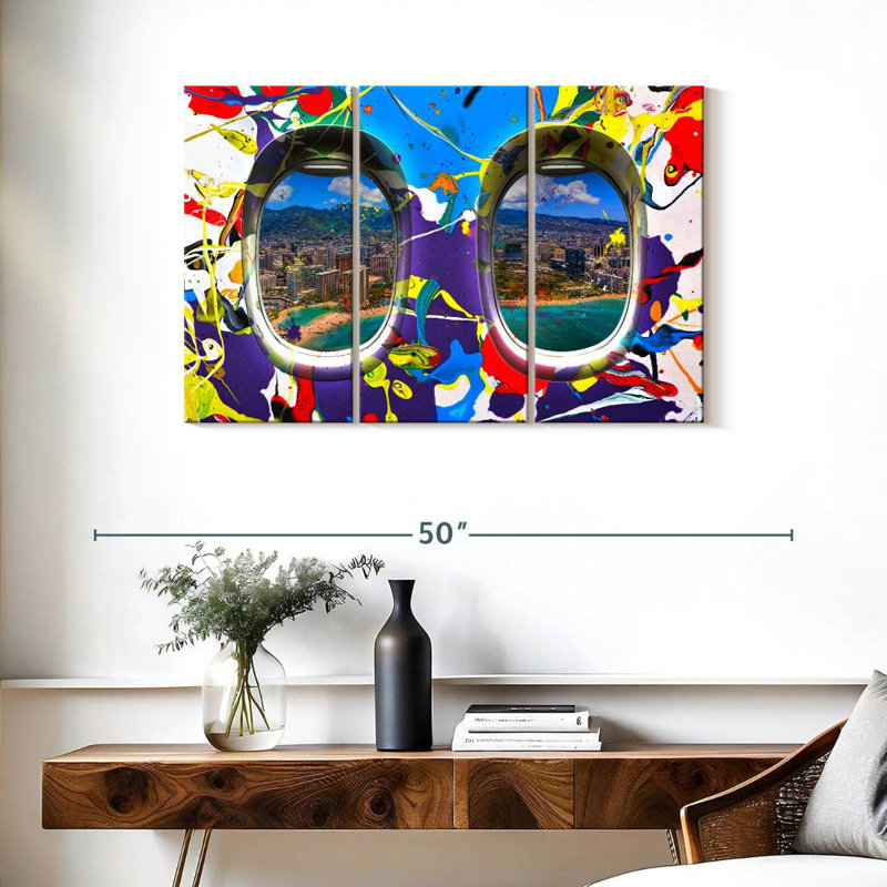 Mehar Abstract Airplane Window, 24" H x 38" W