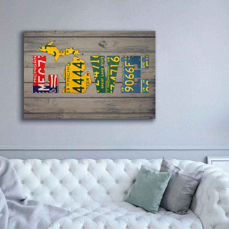 «Michigan State Love» par Design Turnpike, H 40 po x l 60 po x P 1,5 po