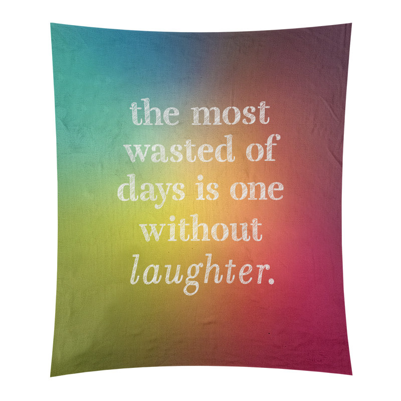 Tapisserie en polyester pour citation de rire, H 80 po x l 68 po, Arc-en-ciel