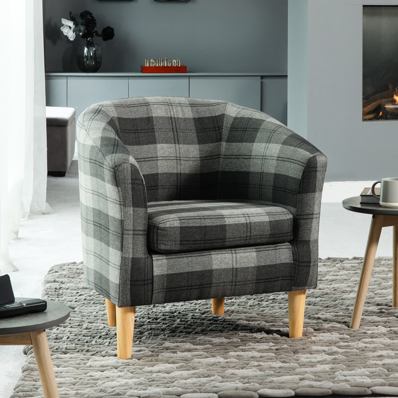 Rocco Upholstered Barrel Chair, Grey