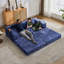 Canapé à compression, canapé-lit convertible au sol avec structure de forme fixe, canapé modulaire sans os et causeuse, aucun assemblage requis-1081231205