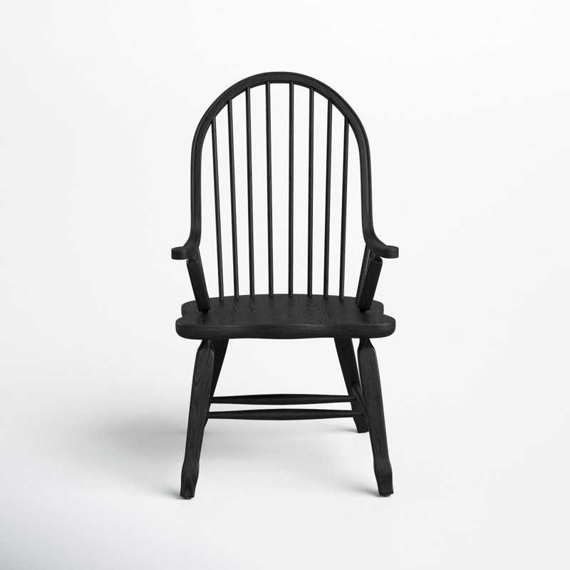 Makira Windsor Back Arm Chair, Black