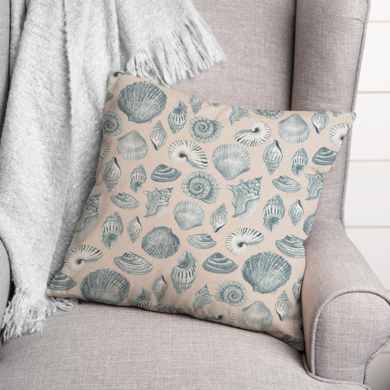 Reversible Throw Pillow, Blue/Blush