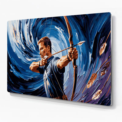 Art mural en métal gris Sports Archery