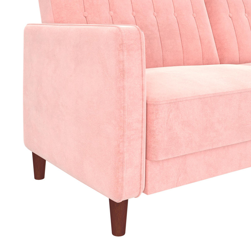 Canapé convertible Perdue, Velours rose