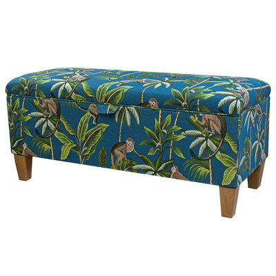 100cm Monkey Teal Storage Bench