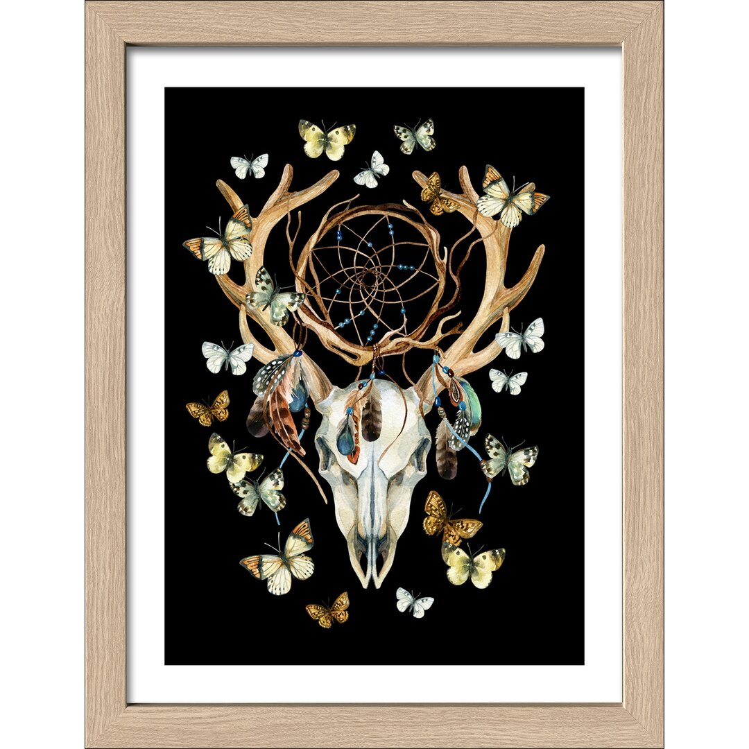 Gerahmtes Poster Retro Deer