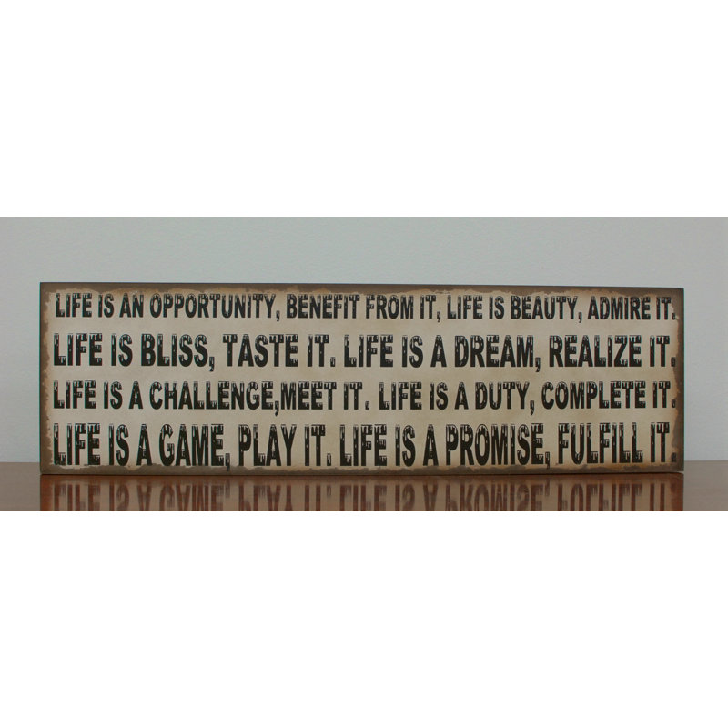 Décoration murale en bois « life is a opportunité »